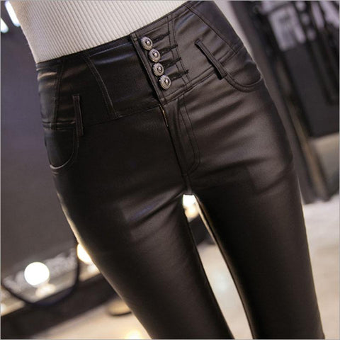 Winter Thickening Leather Leggings